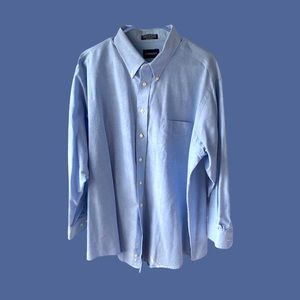 Harbor Bay Blue Oxford Dress Shirt Button Down Collar size 18 / XXL